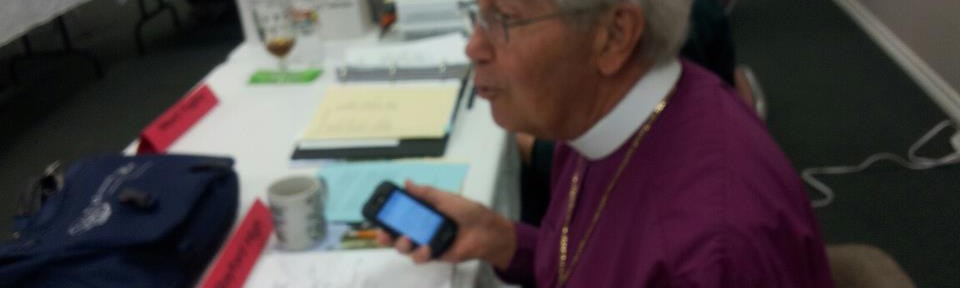 Bishop High to Executive Council form his smartphone.