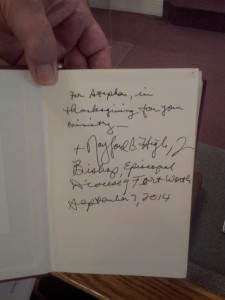 signed book of Common Prayer