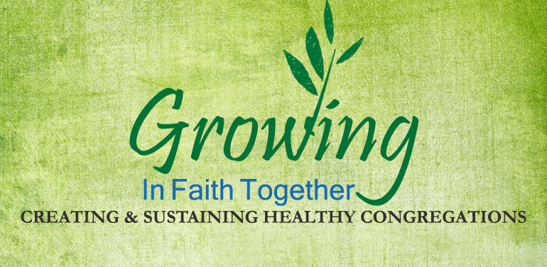 Green wordart for Growing in Faith Together workshop at the Episcopal Diocese of Fort Worth