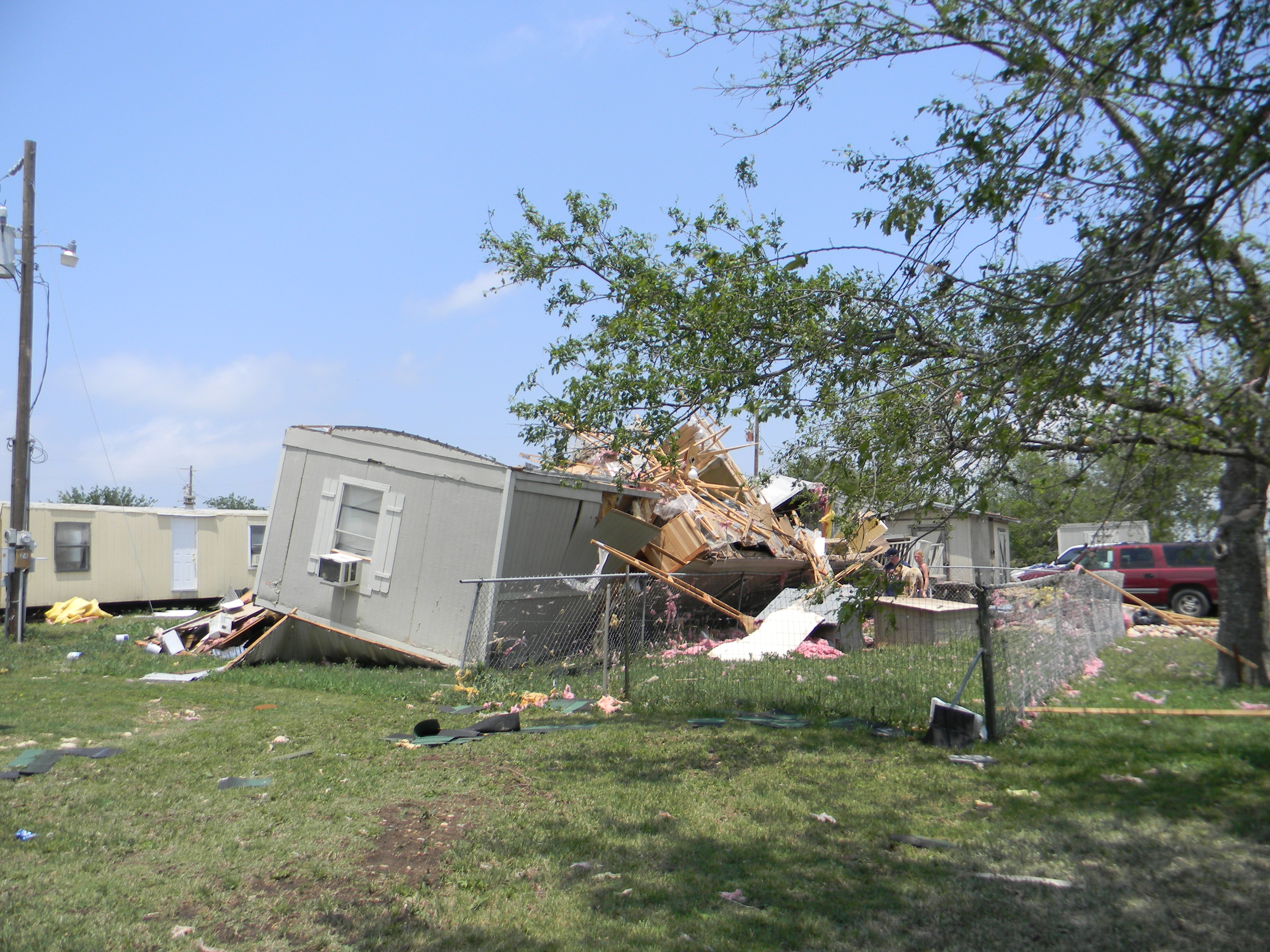 photo of tornado damage in Johnson County Texas