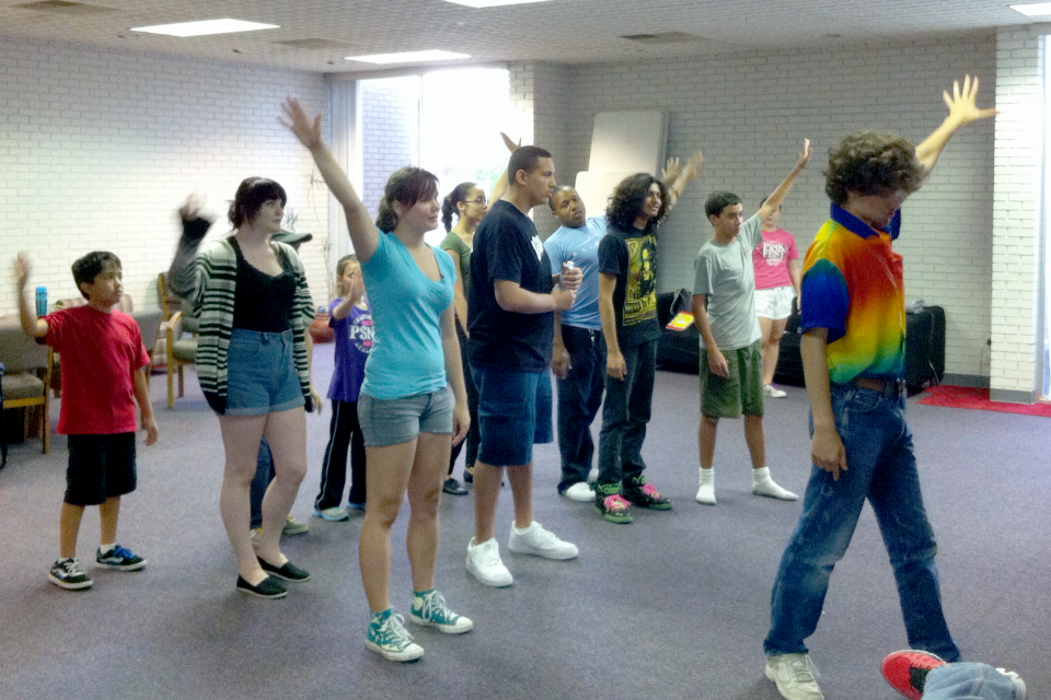 youth rehearsing Seussical Jr.