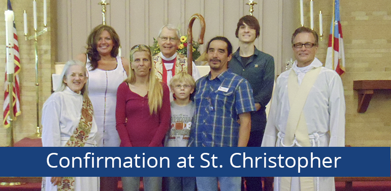 photo of people confirmed at St. Christiopher Episcopal Church in the Episcopal Diocese of Fort Worth